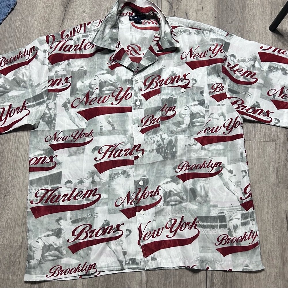 New York Baseball Team Vtg 90s Shirt XL Bronx Brooklyn Harlem OG Photos Players